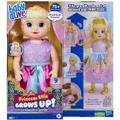 Hasbro Baby Alive : poupée Princesse Ellie qui parle et grandit