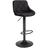 Happy Garden Tabouret de bar en velours noir ROBIN