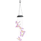 Maximex Lampe suspendue solaire LED « papillons », carillon, 78 cm