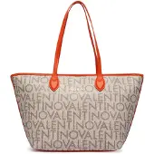 Valentino Sac à bandoulière pour femme, beige, avec deux anses et une fermeture éclair ornée du logo