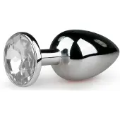 EasyToys - plug anal en métal (argent-blanc)