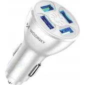Wozinsky Chargeur de voiture WCCAW 50W 4x USB-A QC - blanc, Adaptateur pour véhicule, Blanc