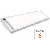 Silamp Kit de fixation BLANC pour panneau LED 120x30 Slim - Pack de 6