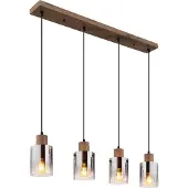 Globo Lampe suspendue Underwood 4-lumière en bois