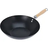 Excellent houseware Wok Ø30cm Non -Stick Poignée en bois noir 30 cm - Poêle - Cuisson - Repas - Cuisine