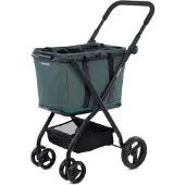 CARLETT Chariot De Courses Cube S Vert Pin Compact Et Robuste Avec Sac Amovible