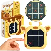 Leantoys Jeu électronique 3 en 1 : Tic-Tac-Toe et Memory avec une girafe jaune