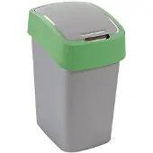 Curver Poubelle FLIP BIN 50 l'Argent/vert