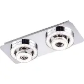 Leuchtendirekt Plafonnier LED, spots en cristal réglables, L 40 cm