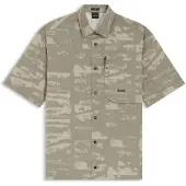 BOSS pour homme. 50559568 Chemise Globe Print vert (L), Casuel, Coton, Manche courte