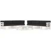 Syfax Salon de jardin palette 6 pcs et coussins Pin imprégné de blanc