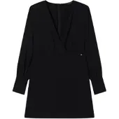 Armani Exchange pour femme. XW002205AF16125UC001 Robe Regular V noir (XS), Casuel, Polyester, Manche longue