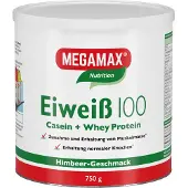 MEGAMAX Nutrition Protéine 100 poudre saveur framboise, 750 g de poudre