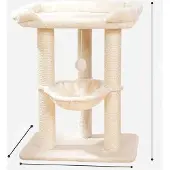OEM Arbre à chat, 112 cm de haut, beige/blanc