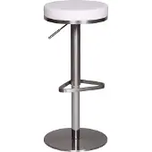 Wohnling Tabouret de bar Durable M7 acier inoxydable brossé blanc ; WL1.294