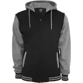 Urban Classics Veste de survêtement gris chiné / noir