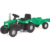 Buddy Toys BPT 1013 Tracteur marcheur avec chariot amovible, deux roues arrière, siège réglable, klaxon, capacité de 35 kg, vert