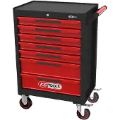 Ks Tools ECOline NOIR/ROUGE Chariot d'atelier avec 7 tiroirs ( 897.0007 )