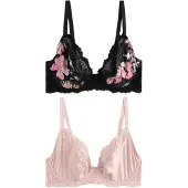 Next Soutien-gorge vert / rose ancienne / rose foncé / noir
