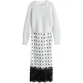 Next Robes en maille noir / blanc
