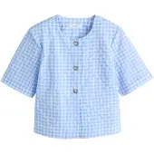 Next Chemisier gentiane / bleu pastel / blanc