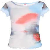 Mymo T-shirt 'Young Fashion' bleu clair / rouge / noir / blanc
