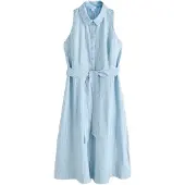 Next Robe-chemise bleu clair / noir / blanc
