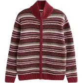 Next Vestes en maille gris / rouge / bourgogne / blanc naturel