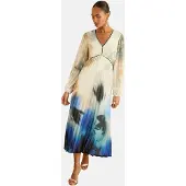 Love & roses Robe crème / bleu / anthracite / émeraude