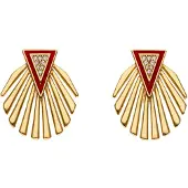 IZIA Boucles d'oreilles or / rouge