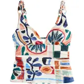 Next Haut de tankini bleu / aqua / abricot / rose ancienne / bordeaux