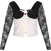Mymo Chemisier 'Party' rouge / noir / blanc cassé