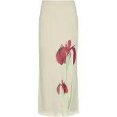 Usha Jupe écru / vert / rouge foncé