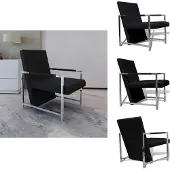 vidaXL Fauteuil avec pieds chromés Noir Similicuir - Fauteuil