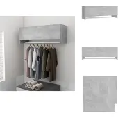 vidaXL Armoire gris béton 100x32,5x35 cm Bois composite - Penderies