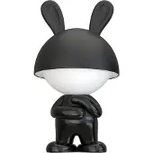 Luxus Europe - Lampe de chevet pour enfants, motif souris, noire - Lampe de nuit LED sans fil pour enfants - Rechargeable par USB-C