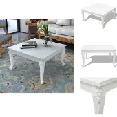 vidaXL Table basse 80x80x42 cm blanc brillant - Tables basses