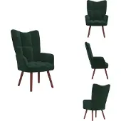 vidaXL Fauteuil Relax Vert Foncé Velours - Fauteuil