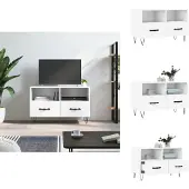vidaXL Armoire TV Blanc 80x36x50 cm Bois composite - Meuble TV