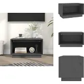 vidaXL Meuble TV Gris 60x35x35 cm Pin massif - Meubles TV