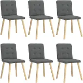 vidaXL Chaises de salle à manger 6 pcs. Tissu gris foncé