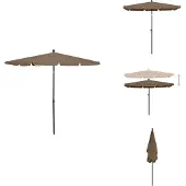 vidaXL Parasol avec mât 210x140 cm Taupe - Parasols & ombrelles