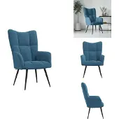 vidaXL Fauteuil Relax Bleu Velours - Fauteuil