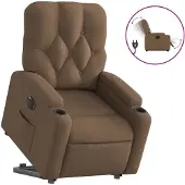 vidaXL Fauteuil relax releveur électrique brun Tissu