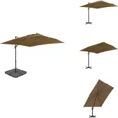 vidaXL Parasol avec pied Taupe - Parasols & ombrelles