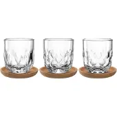 Leonardo Cappuccino Becher Gocce mit Untersetzer 220 ml, Tasse, Transparent