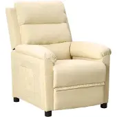 vidaXL Fauteuil relax Tissu Crème
