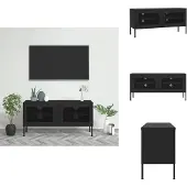 vidaXL Meuble TV Noir 105x35x50 cm Acier - Meuble TV