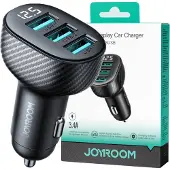 JOYROOM Chargeur de voiture Jr-Ccd04 30W 2X Usb-C Usb-A avec écran - Noir
