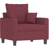 vidaXL Fauteuil vin rouge 60 cm Tissu